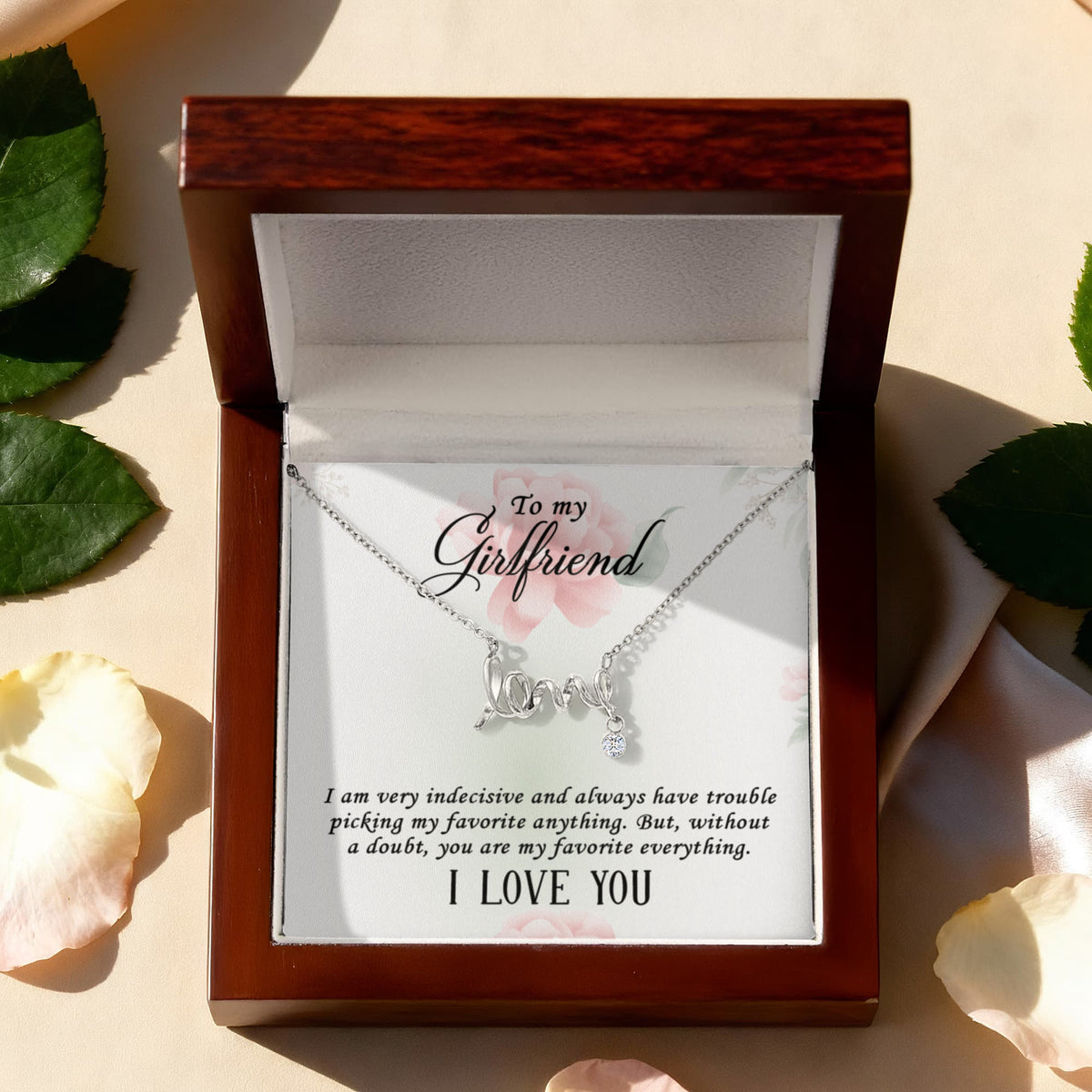 Scripted Love Necklace Gift for Girlfriend