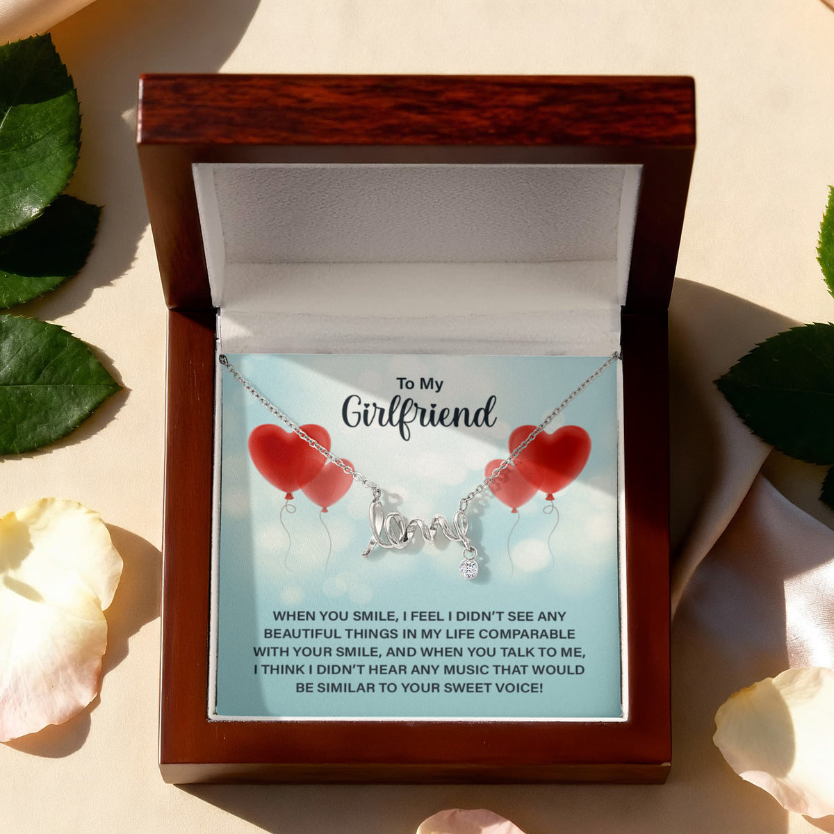 Scripted Love Necklace Gift for Girlfriend