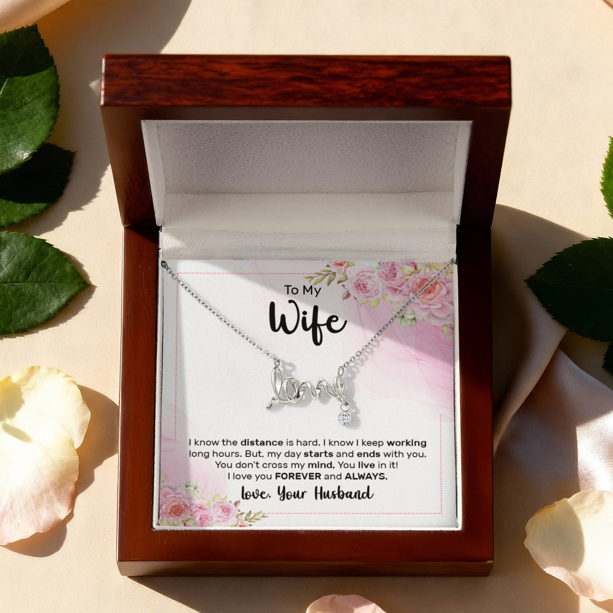 Scripted Love Necklace Gift for Wife