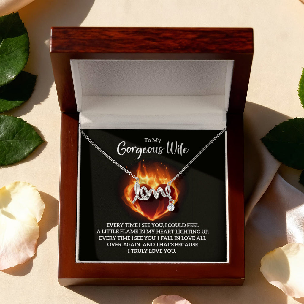Scripted Love Necklace Gift for Wife