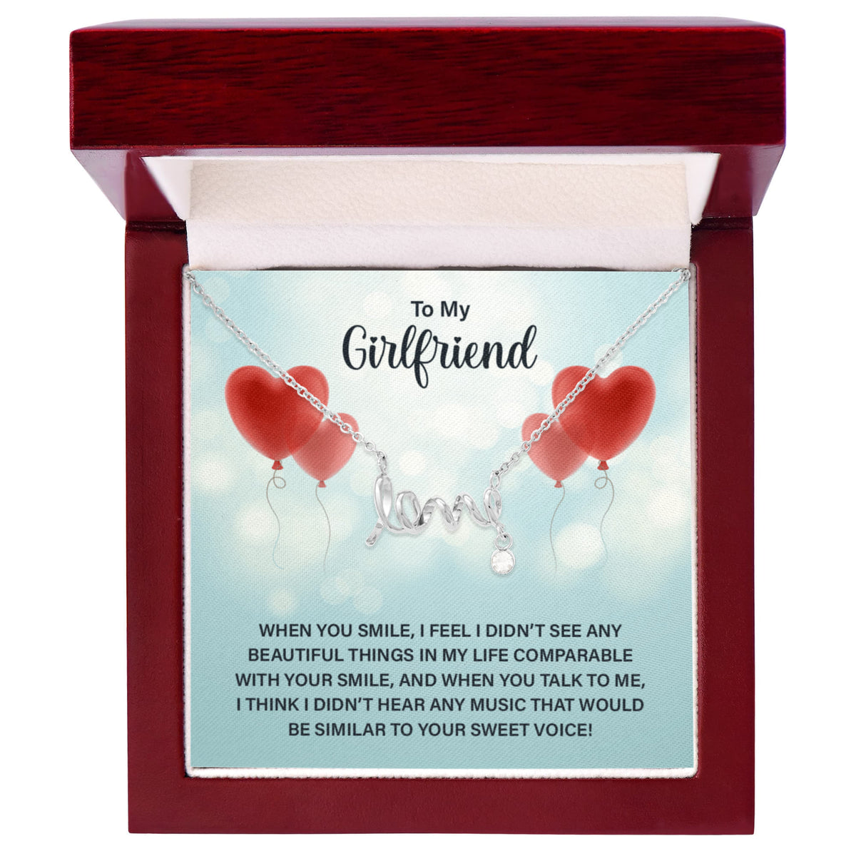 Scripted Love Necklace Gift for Girlfriend