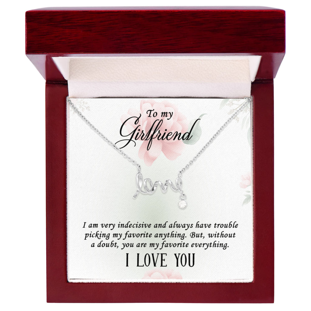 Scripted Love Necklace Gift for Girlfriend