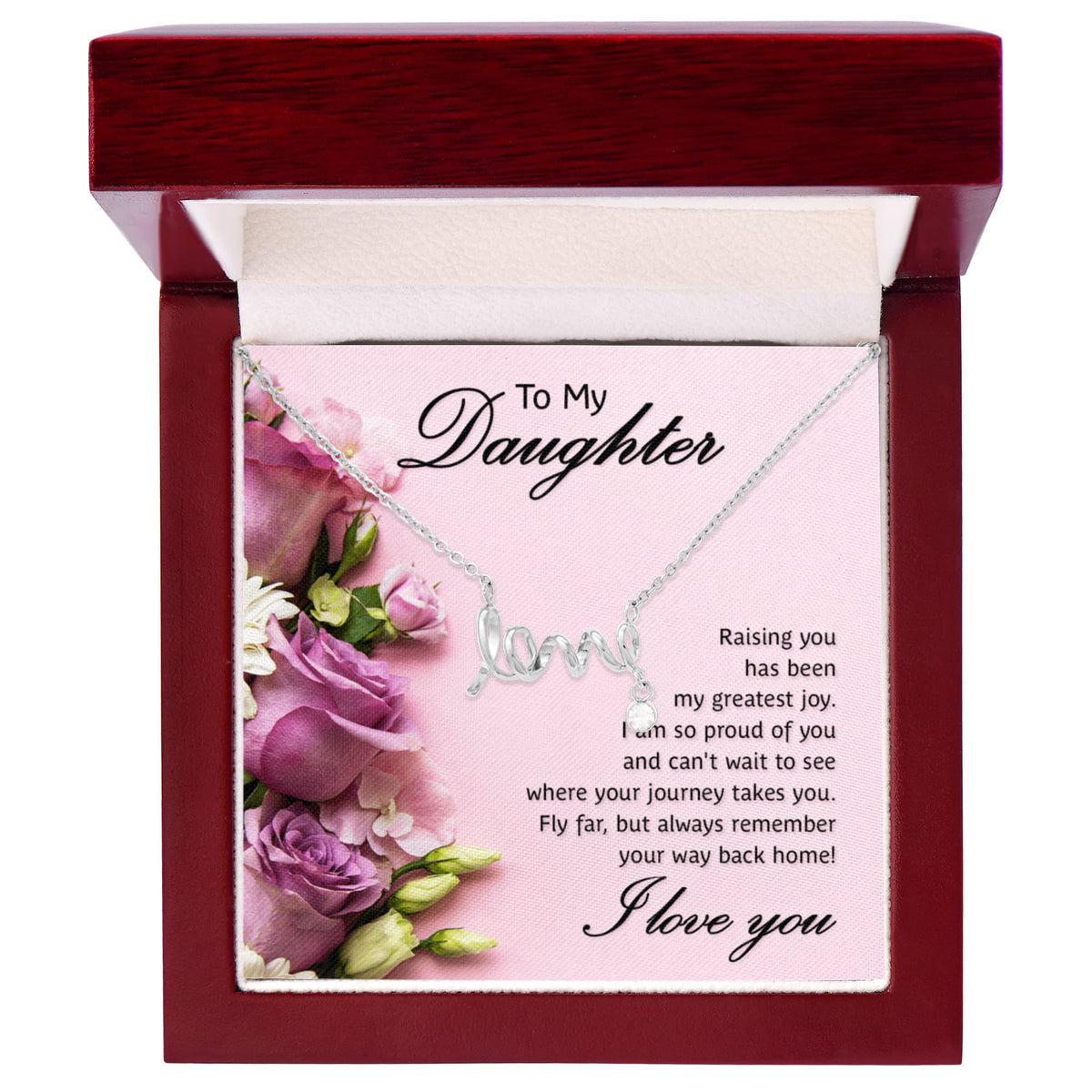 Scripted Love Necklace Gift for Daughter