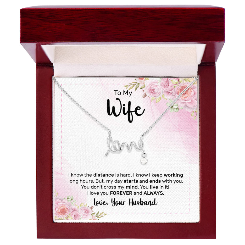 Scripted Love Necklace Gift for Wife
