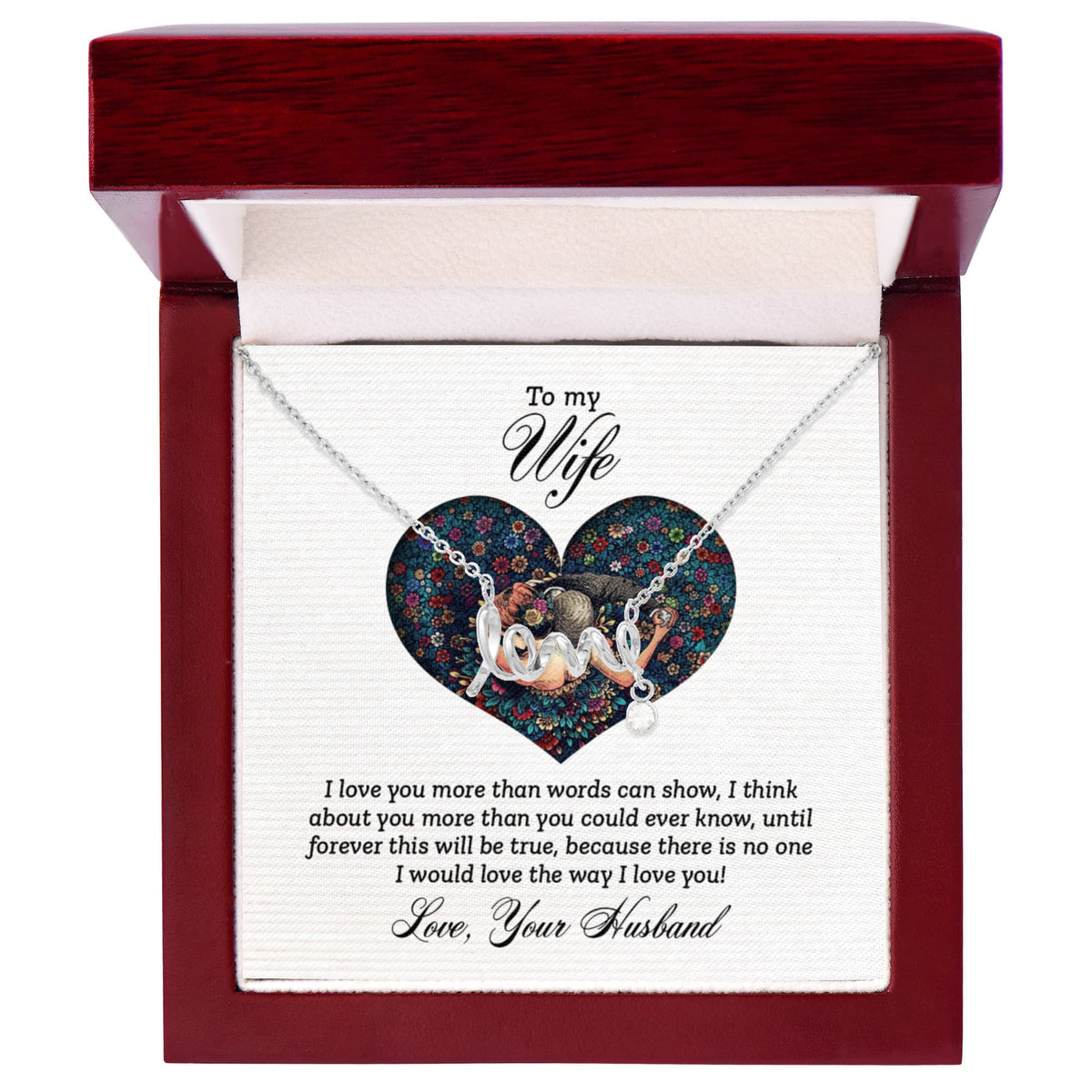 Scripted Love Necklace Gift for Wife