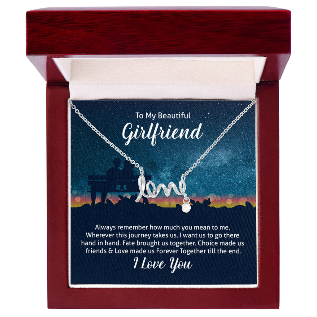 Scripted Love Necklace Gift for Girlfriend