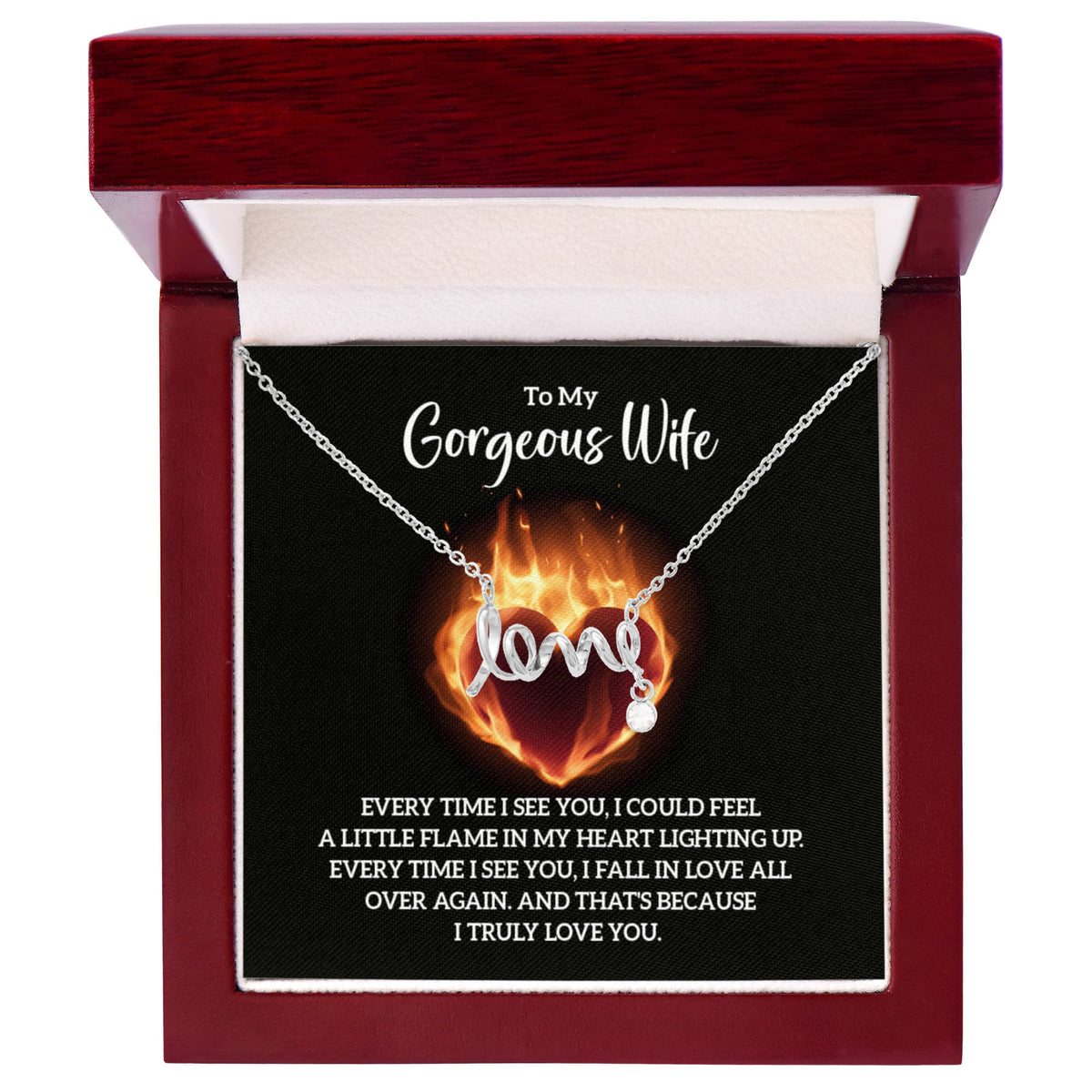 Scripted Love Necklace Gift for Wife