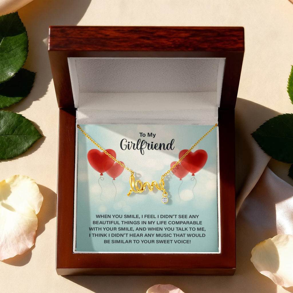 Scripted Love Necklace Gift for Girlfriend