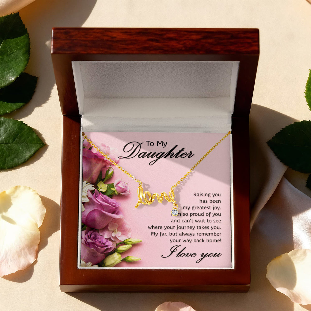 Scripted Love Necklace Gift for Daughter