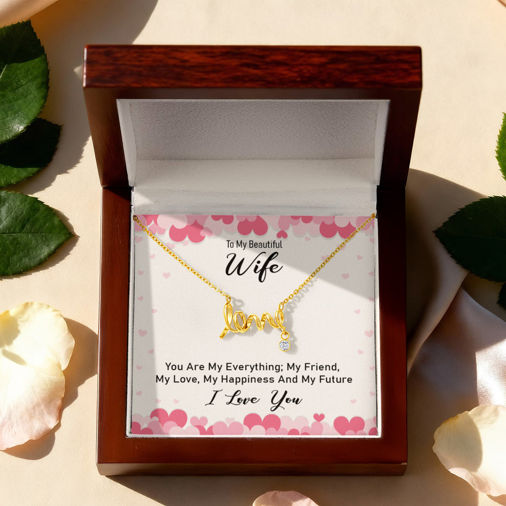 Scripted Love Necklace Gift for Wife