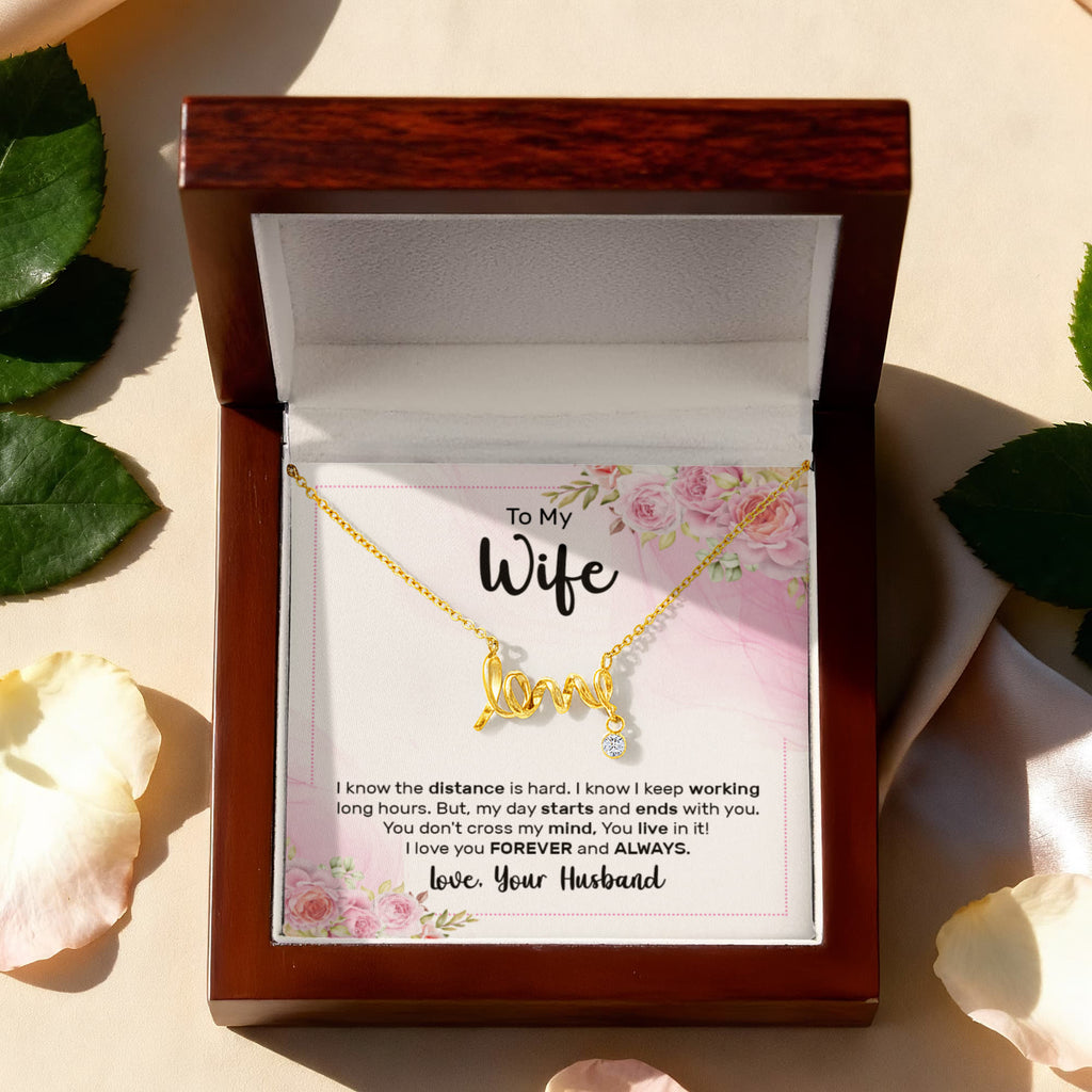 Scripted Love Necklace Gift for Wife