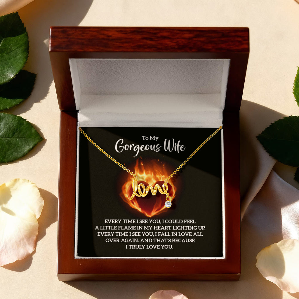 Scripted Love Necklace Gift for Wife