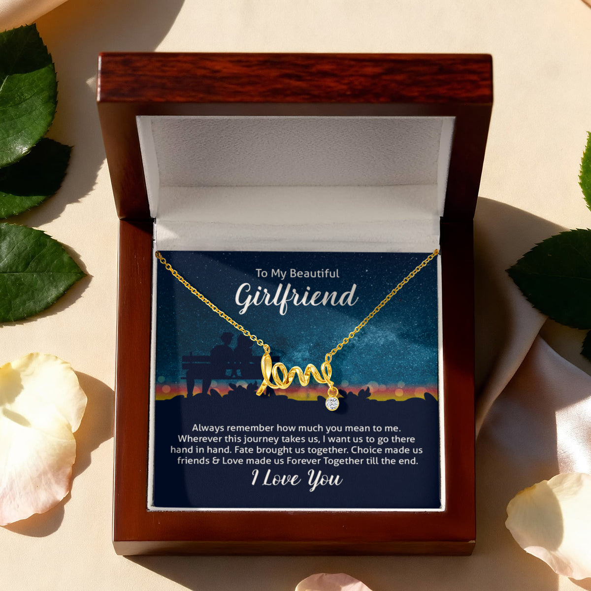 Scripted Love Necklace Gift for Girlfriend
