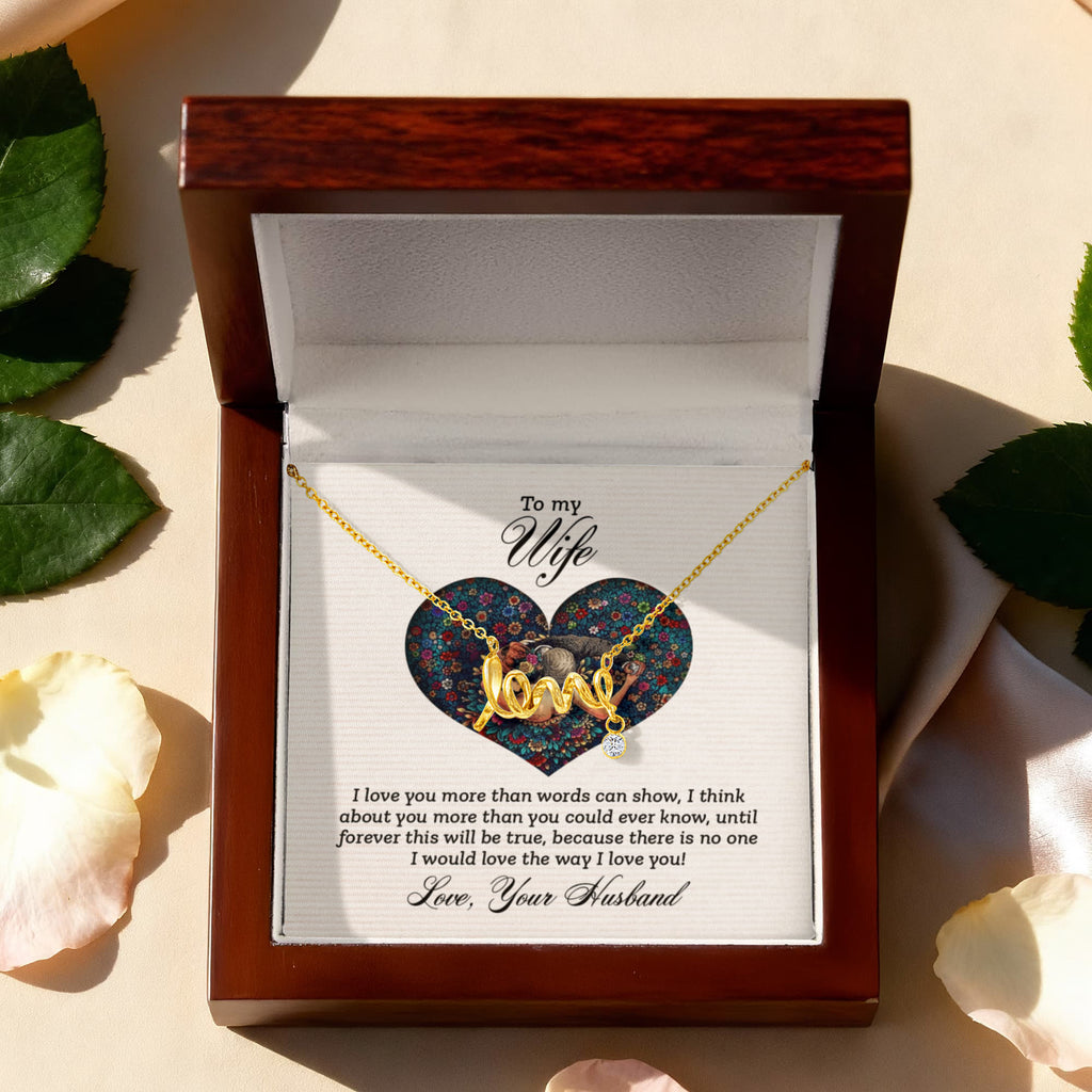 Scripted Love Necklace Gift for Wife