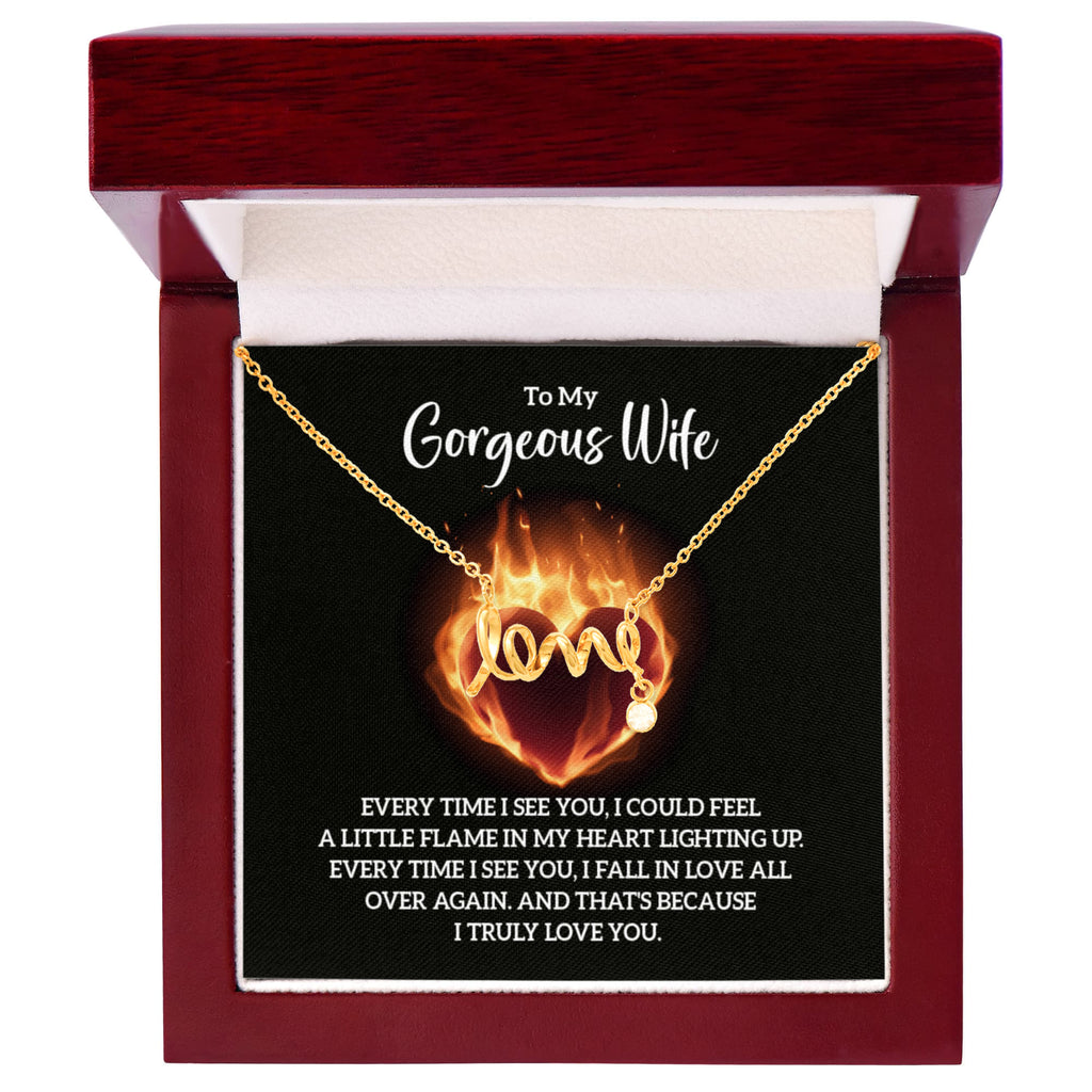 Scripted Love Necklace Gift for Wife