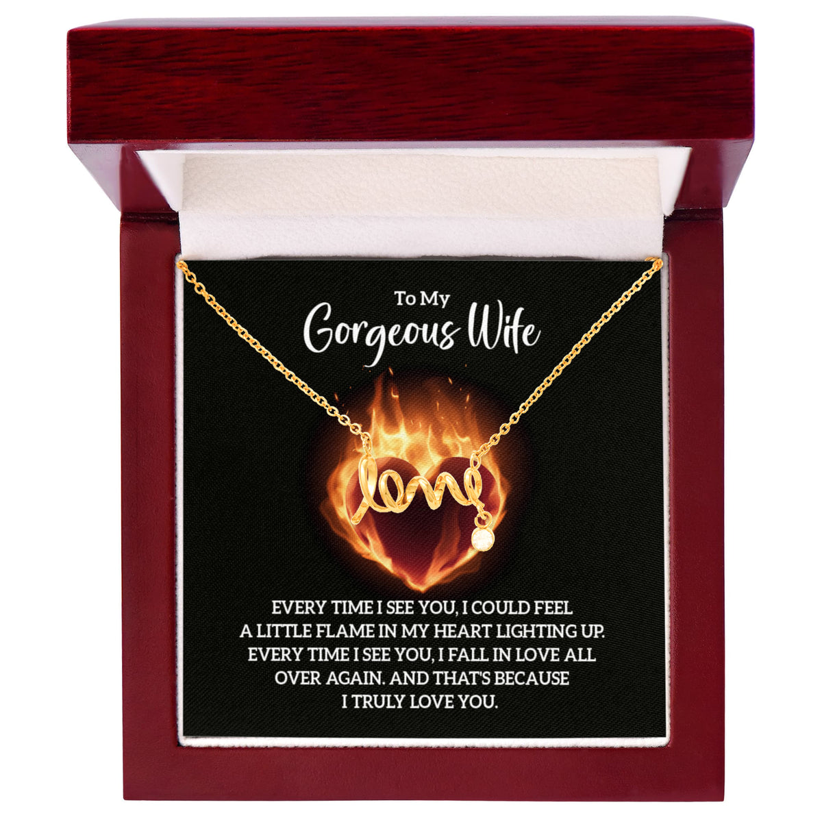 Scripted Love Necklace Gift for Wife