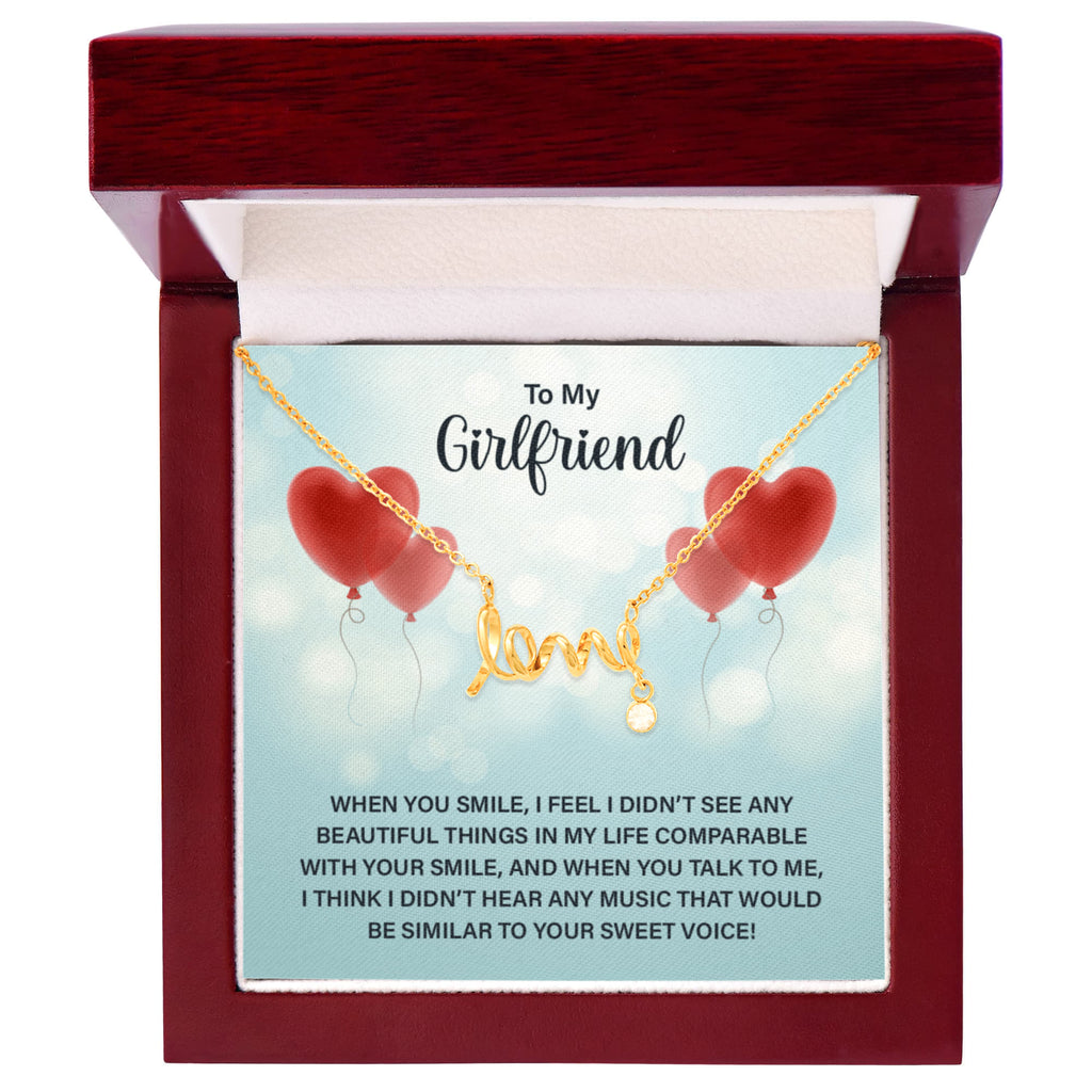 Scripted Love Necklace Gift for Girlfriend