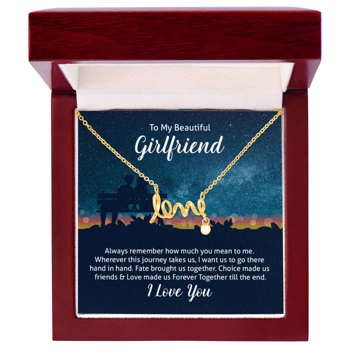 Scripted Love Necklace Gift for Girlfriend