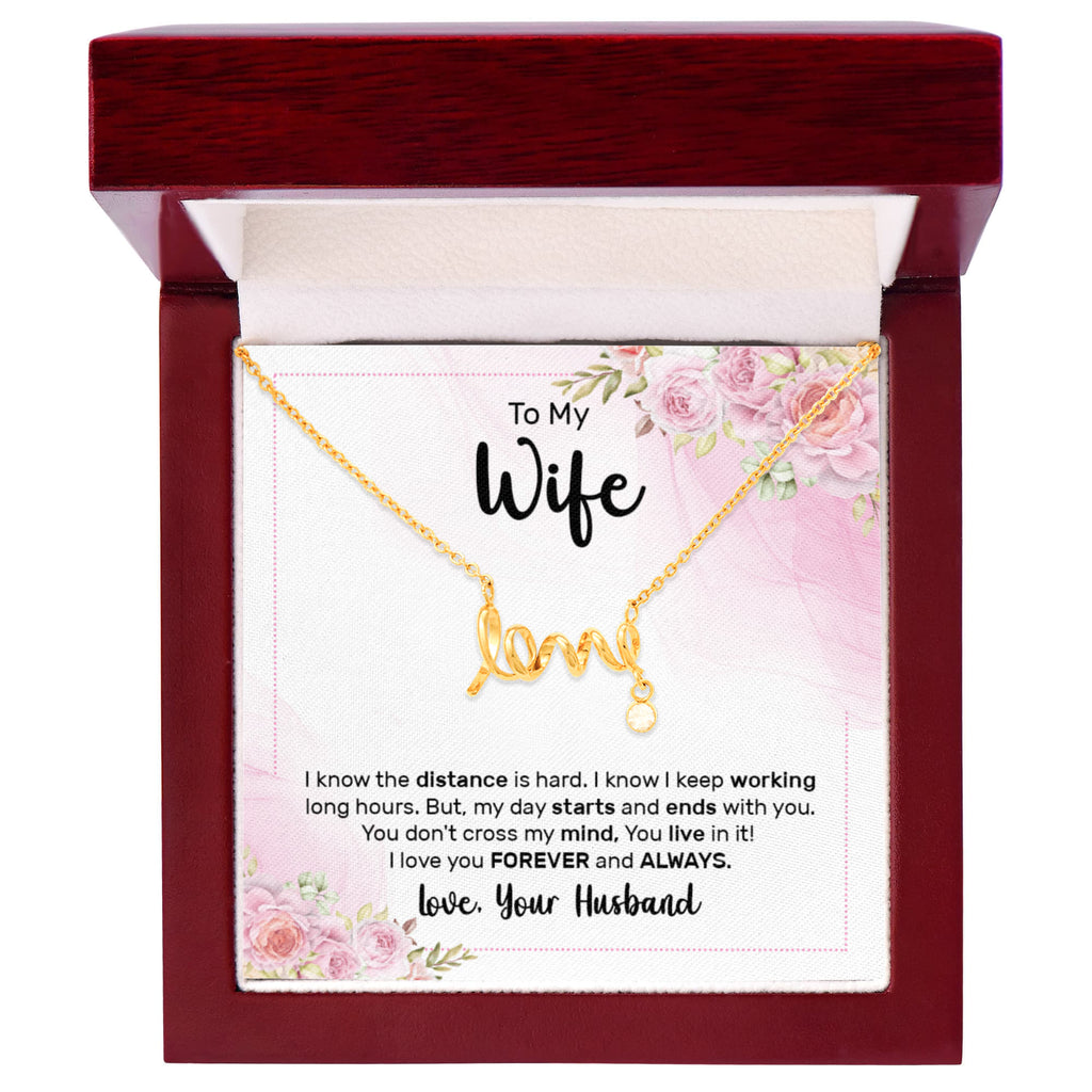 Scripted Love Necklace Gift for Wife