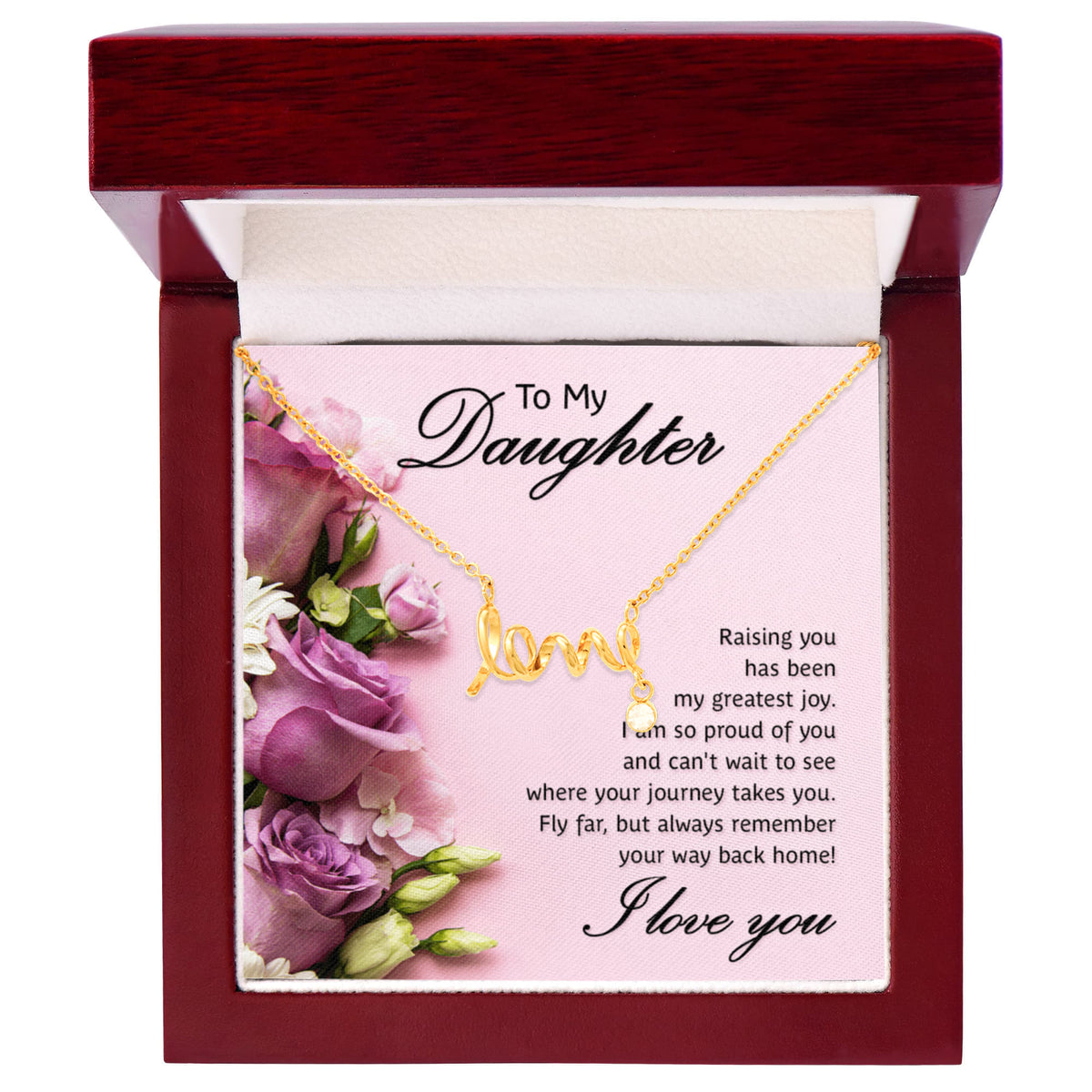 Scripted Love Necklace Gift for Daughter