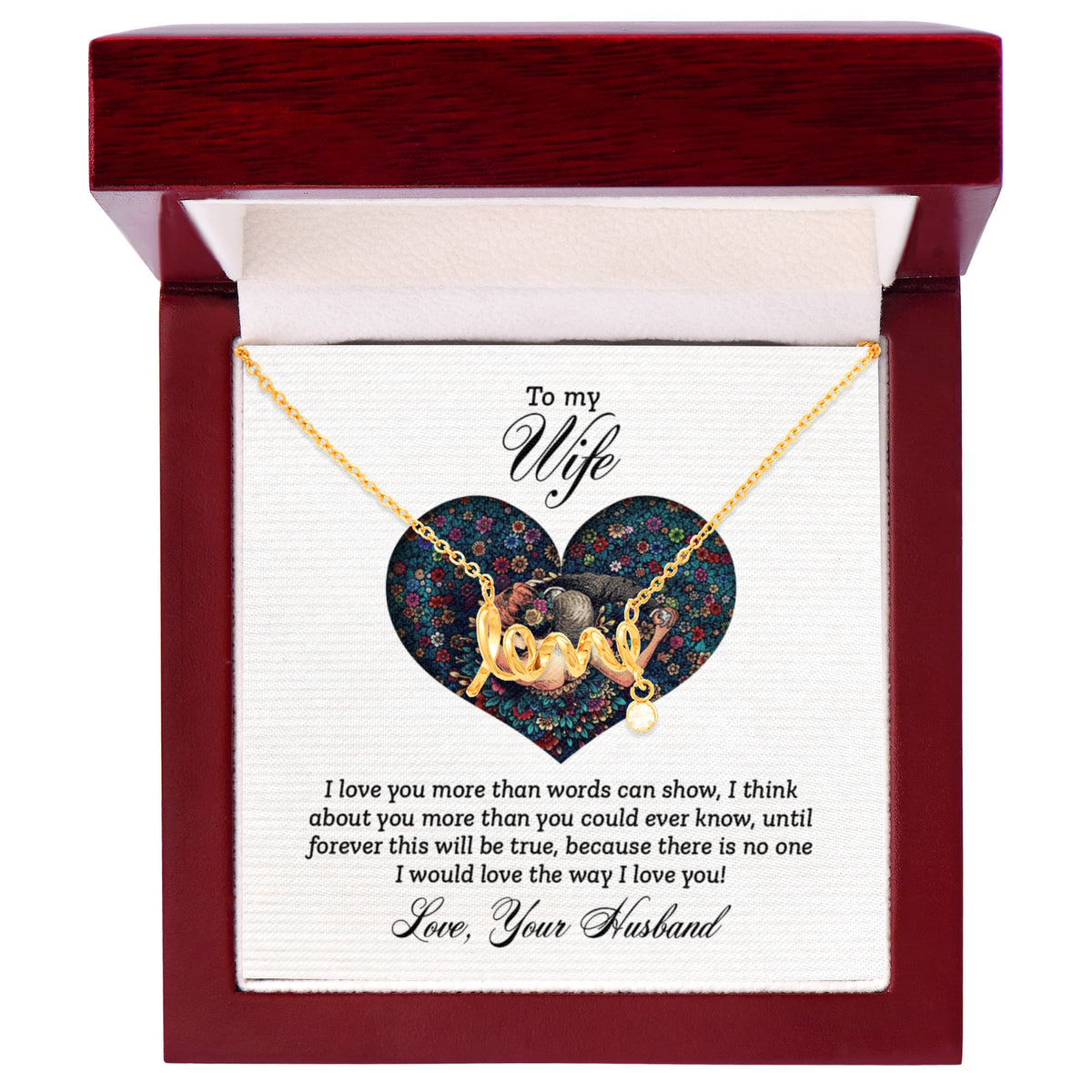 Scripted Love Necklace Gift for Wife
