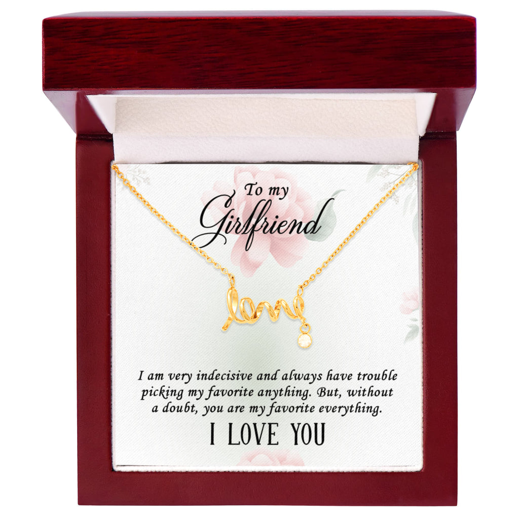 Scripted Love Necklace Gift for Girlfriend