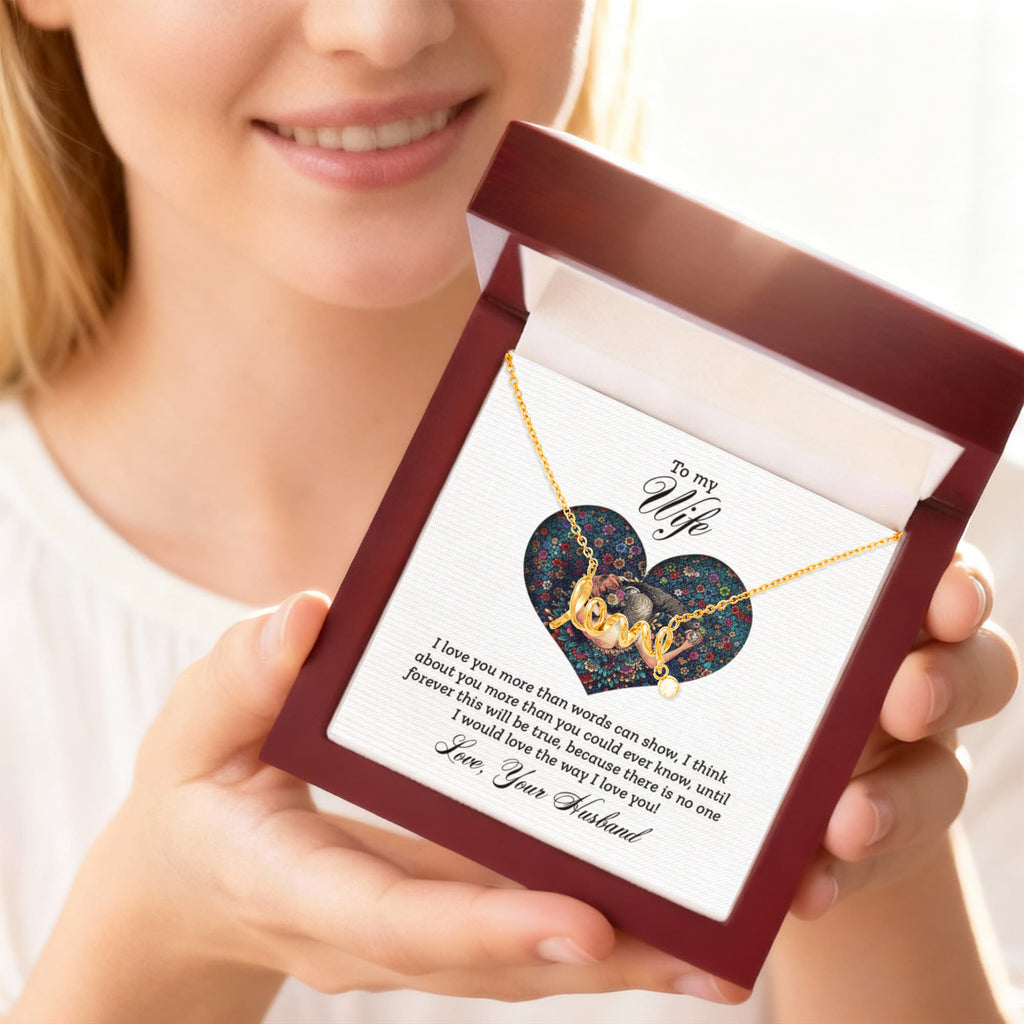 Scripted Love Necklace Gift for Wife