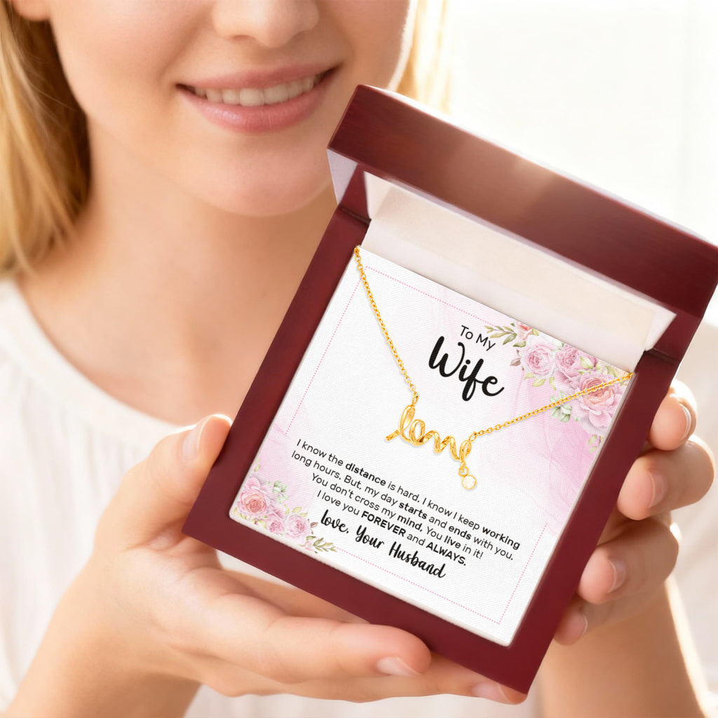 Scripted Love Necklace Gift for Wife