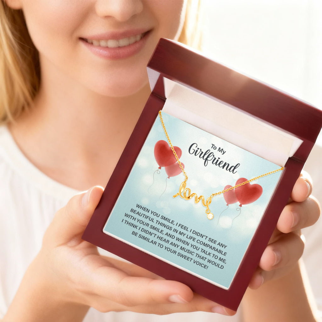 Scripted Love Necklace Gift for Girlfriend