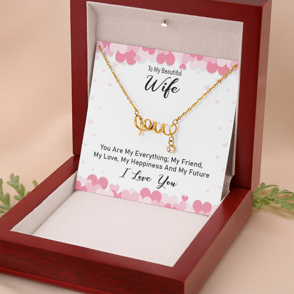Scripted Love Necklace Gift for Wife