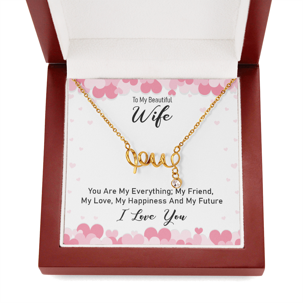 Scripted Love Necklace Gift for Wife