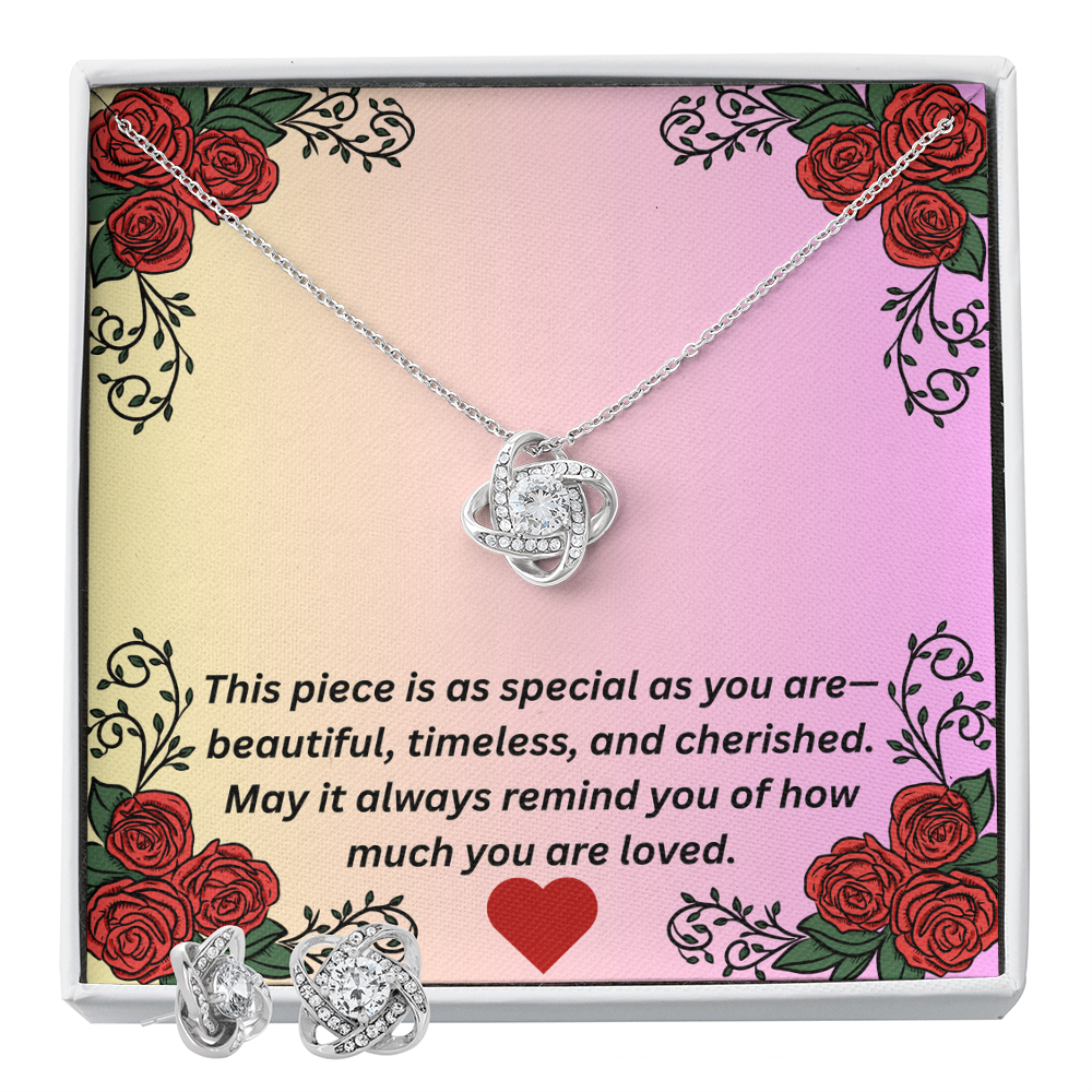 Love Knot Necklace & Earring Set – Gift for Her