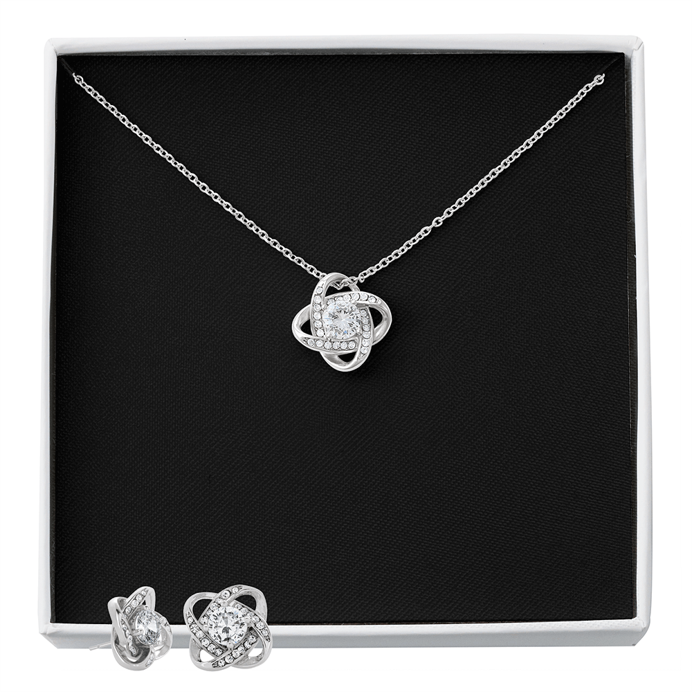 Love Knot Necklace & Earring Set