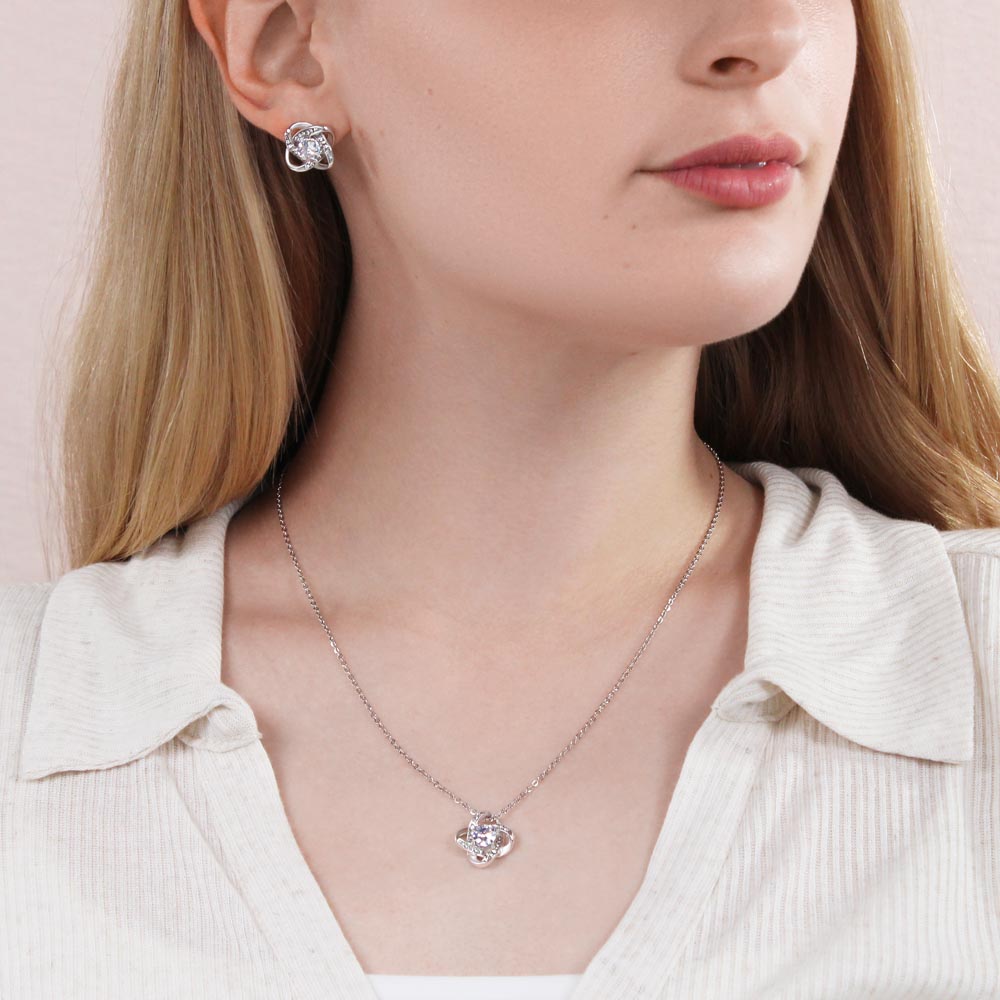 Love Knot Necklace & Earring Set – Gift for Her