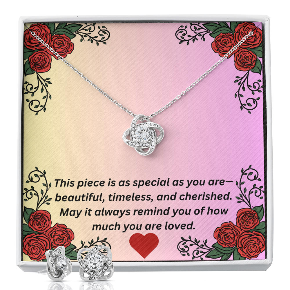 Love Knot Necklace & Earring Set – Gift for Her
