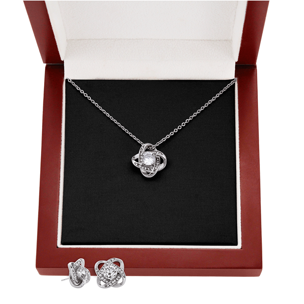 Love Knot Necklace & Earring Set