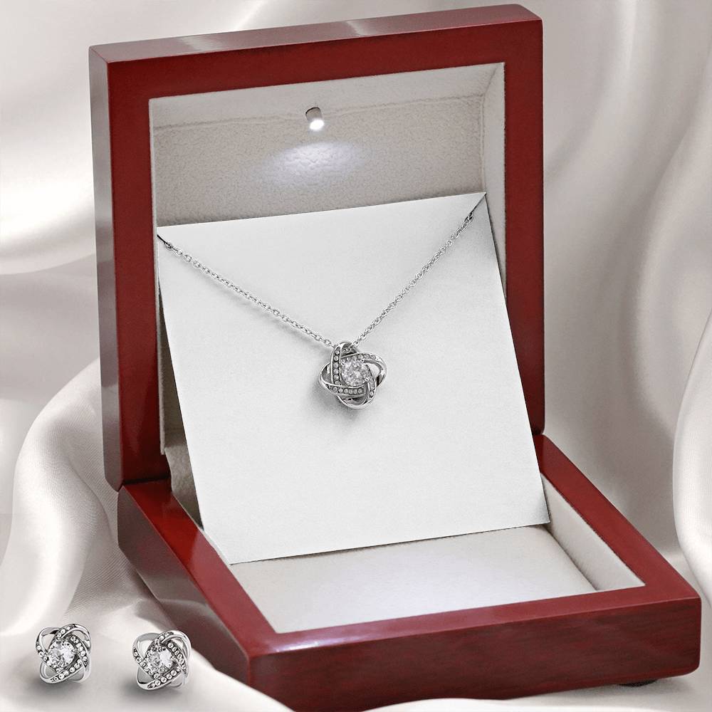 Love Knot Necklace & Earring Set – Gift for Her