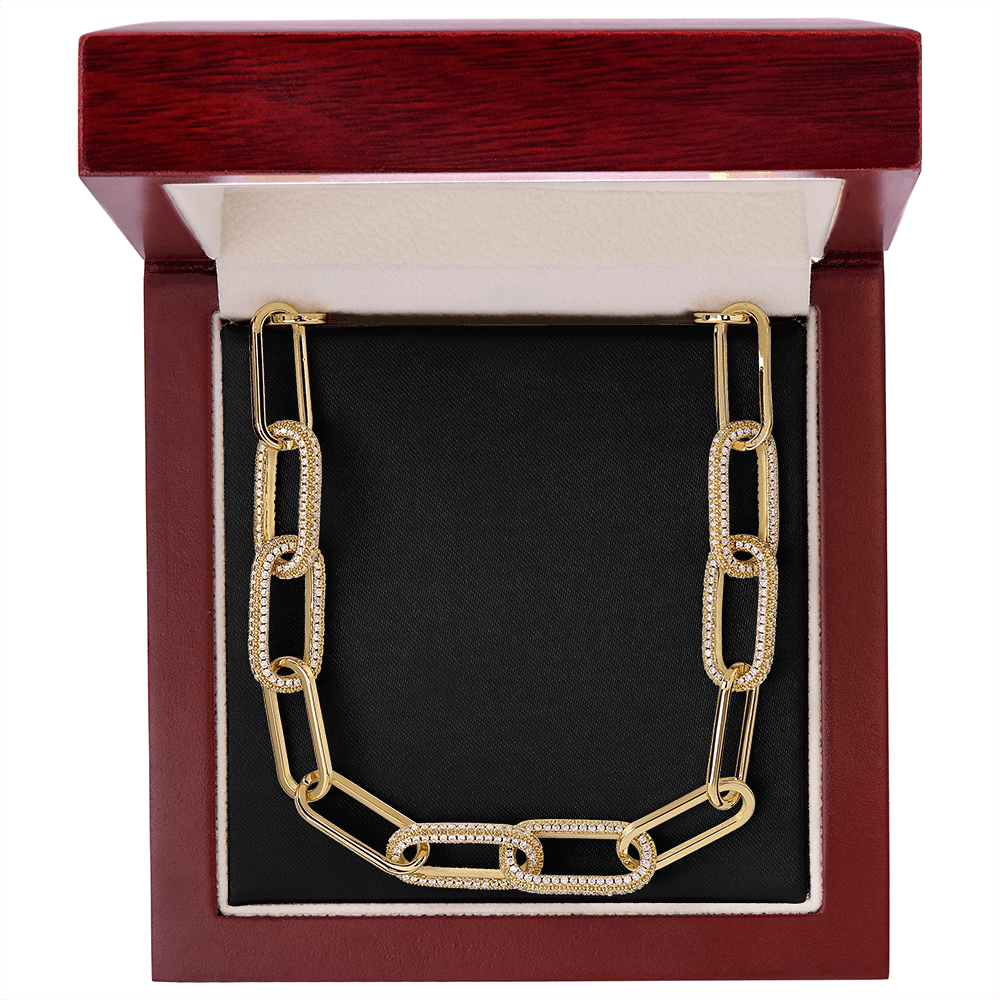CZ Paperclip Chain Necklace