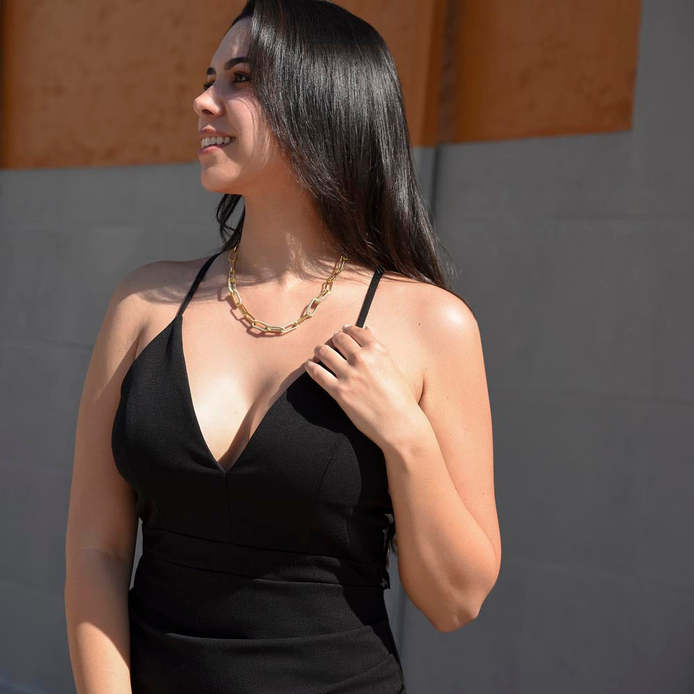 CZ Paperclip Chain Necklace