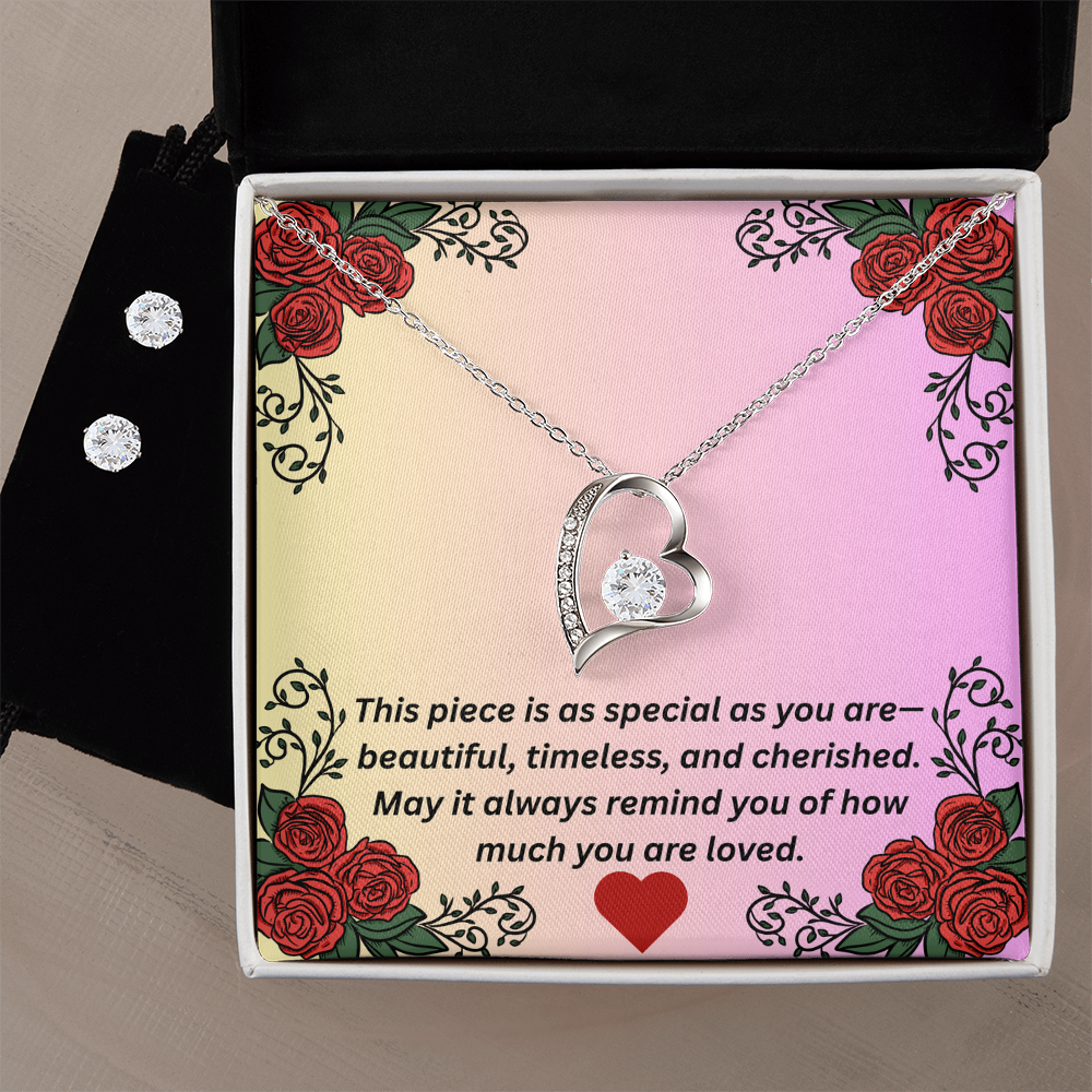 Forever Love Necklace & Earring Set – Gift for Her