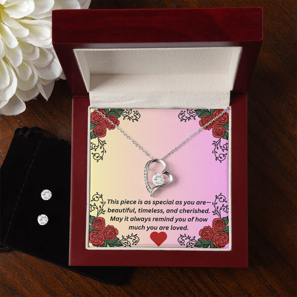 Forever Love Necklace & Earring Set – Gift for Her