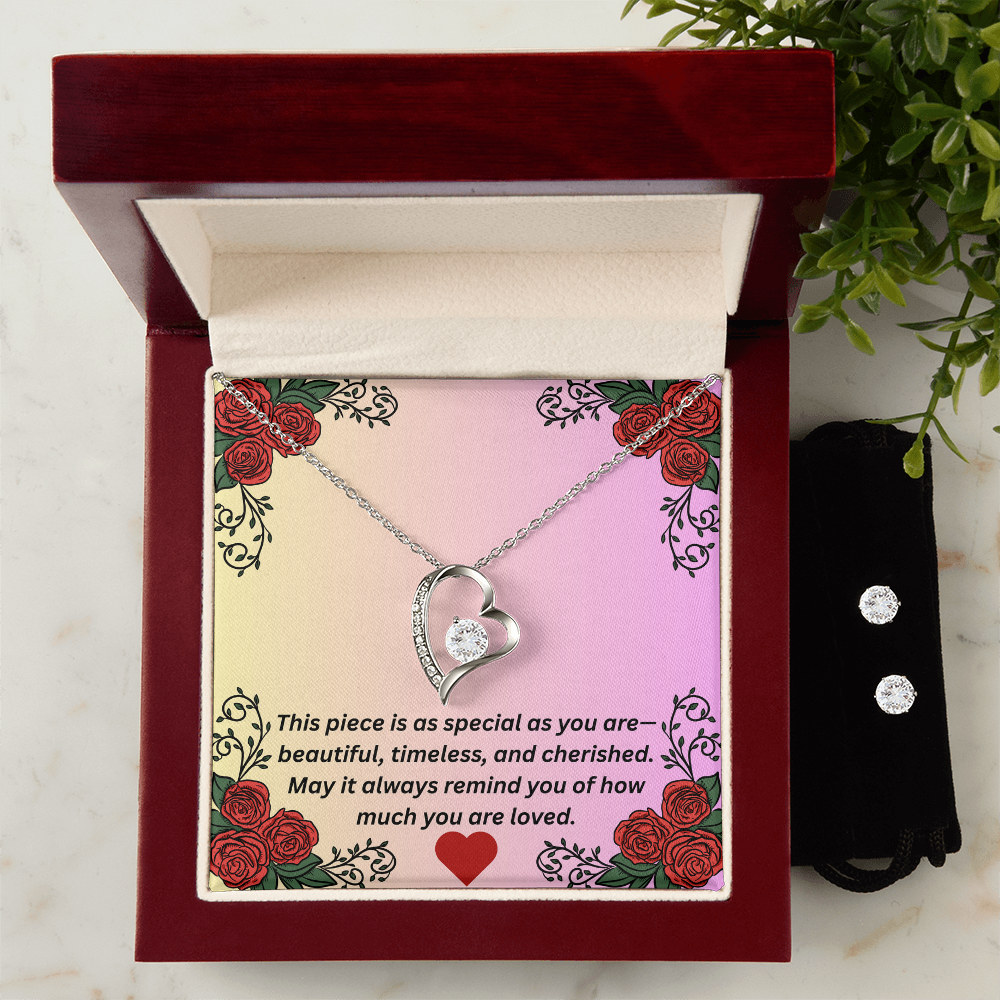 Forever Love Necklace & Earring Set – Gift for Her