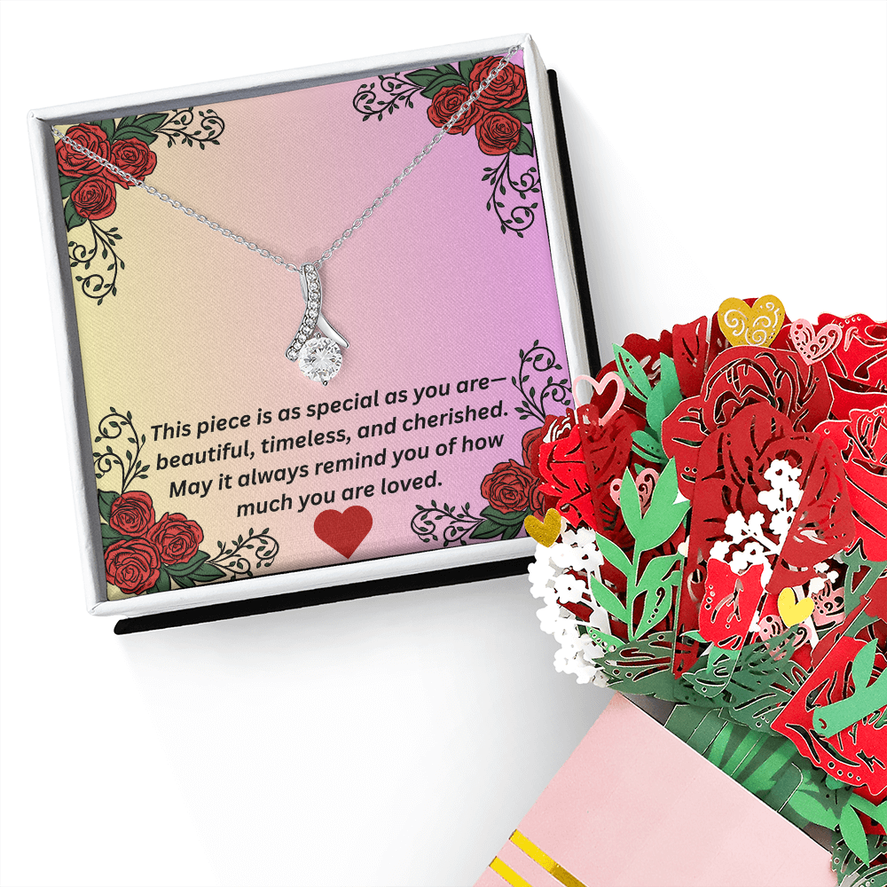 Alluring Beauty Necklace & Sweetest Devotion Flower Bouquet
