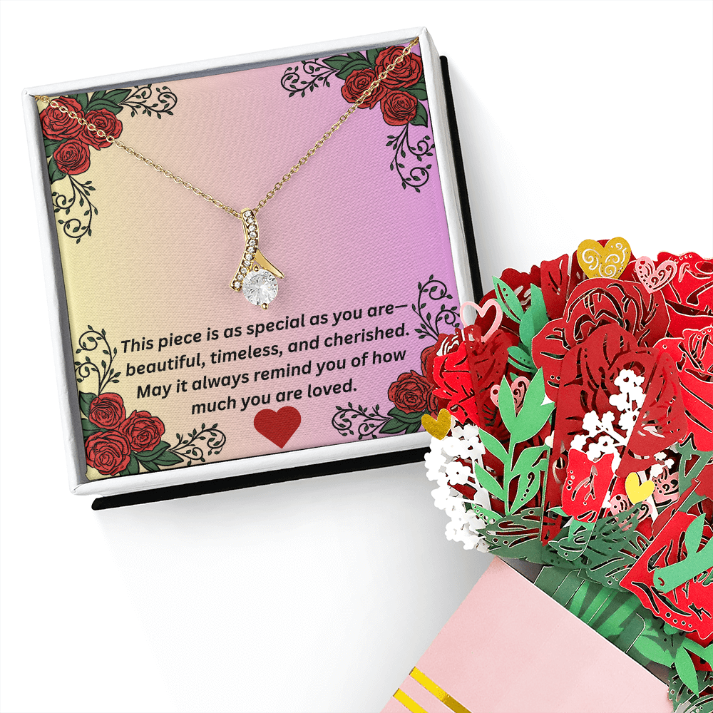 Alluring Beauty Necklace & Sweetest Devotion Flower Bouquet