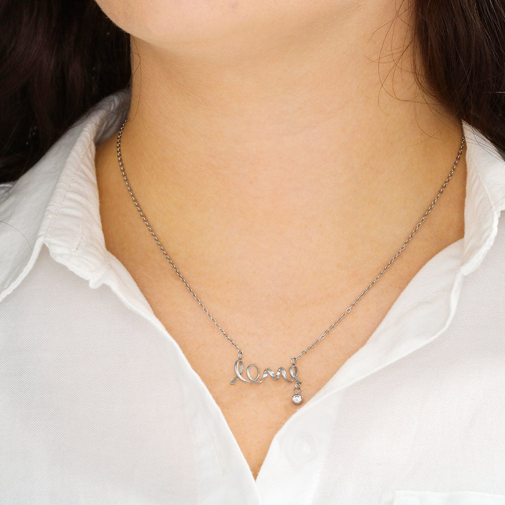 Scripted Love Necklace Gift for Girlfriend