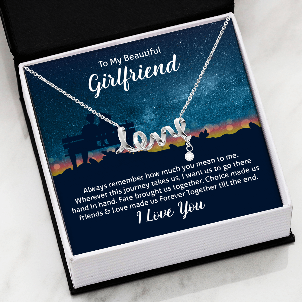 Scripted Love Necklace Gift for Girlfriend