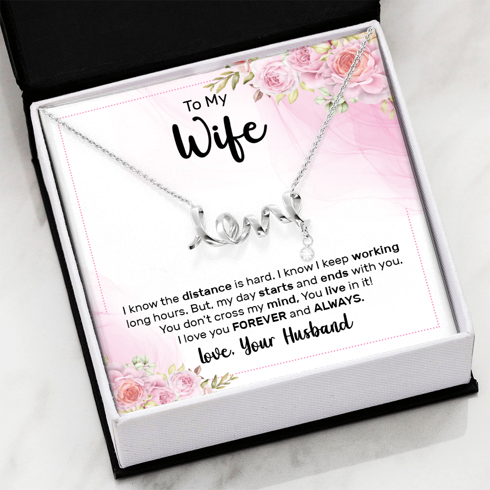Scripted Love Necklace Gift for Wife