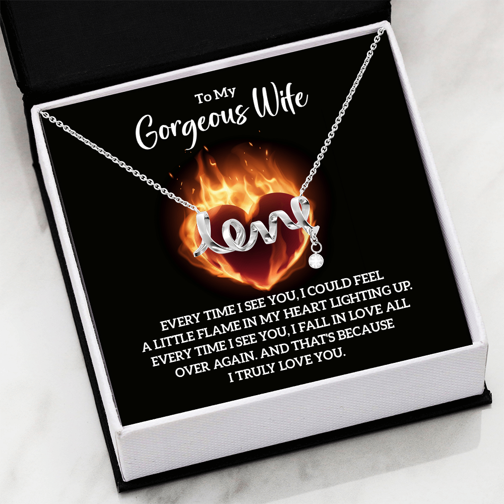 Scripted Love Necklace Gift for Wife