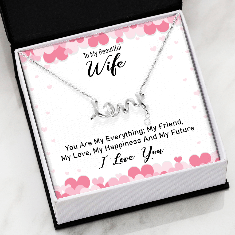 Scripted Love Necklace Gift for Wife
