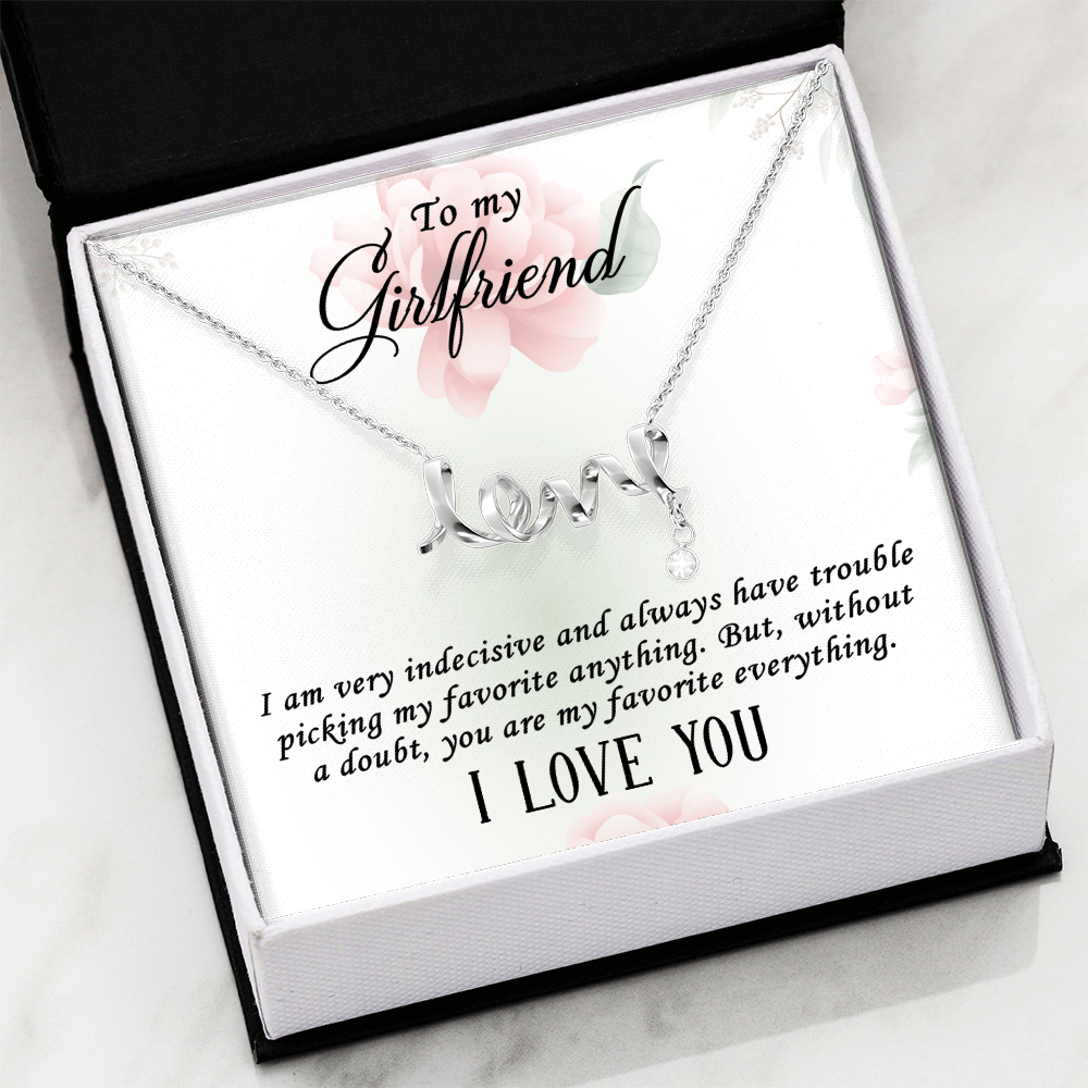 Scripted Love Necklace Gift for Girlfriend